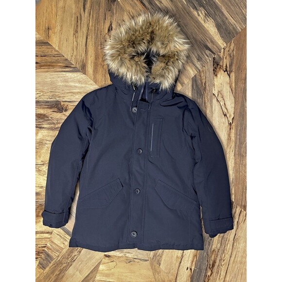 Polo Ralph Lauren Down Parka RL Navy Faux Fur Hood Women’s M - Picture 12 of 17